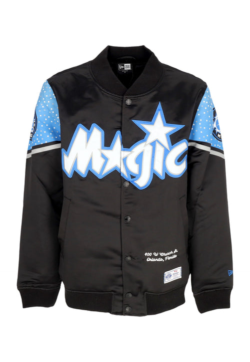 NEW ERA Giubbotto Bomber Uomo Nba Ce Snap Satin Jacket Orlmag Black/original Team Colors da uomo
