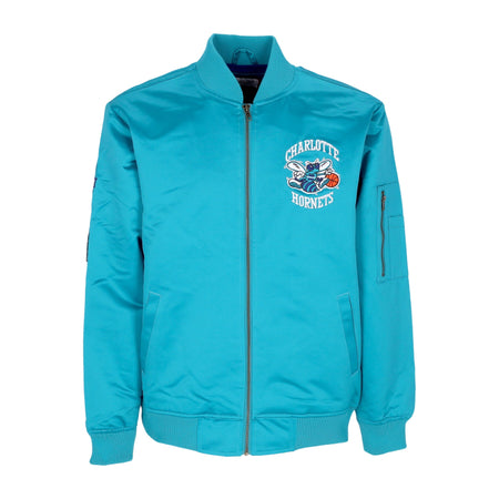 MITCHELL &amp; NESS Giubbotto Bomber Uomo Nba Lightweight Satin Bomber Chahor Original Team Colors da uomo