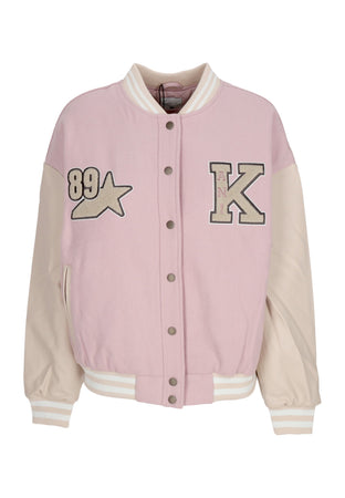 KARL KANI Giubbotto College Donna W Retro Patch Star Logo Os College Jacket Rose/light Sand da uomo
