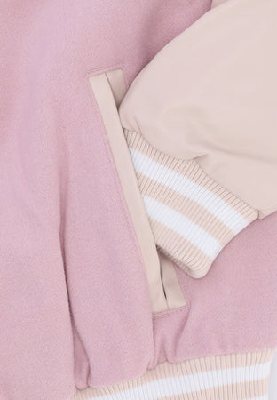 KARL KANI Giubbotto College Donna W Retro Patch Star Logo Os College Jacket Rose/light Sand da uomo