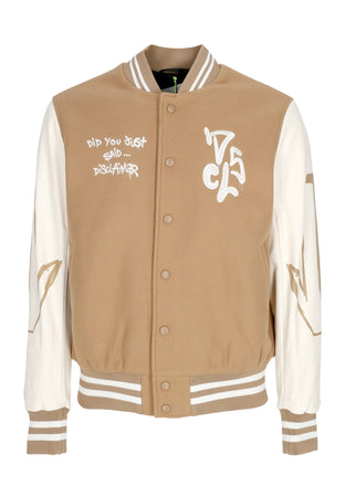 DISCLAIMER Giubbotto College Uomo Bomber Jacket Camel da uomo