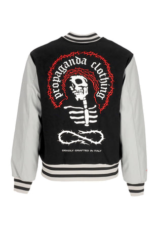 PROPAGANDA Giubbotto College Uomo Misery Varsity Jacket Black da uomo