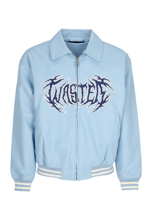 WASTED PARIS Giubbotto College Uomo Prey Varsity Jacket Light Blue da uomo
