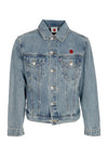 ICE CREAM Giubbotto Jeans Uomo Check Lined Denim Trucker Jacket Vintage Wash Blue da uomo