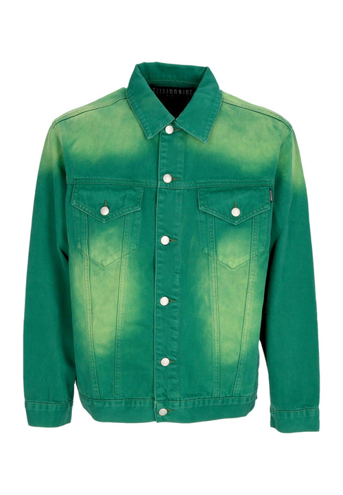 BILLIONAIRE BOYS CLUB Giubbotto Jeans Uomo Garment Dyed Denim Jacket Green da uomo