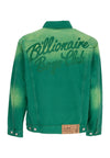 BILLIONAIRE BOYS CLUB Giubbotto Jeans Uomo Garment Dyed Denim Jacket Green da uomo