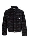 ARTE Giubbotto Jeans Uomo Heart Printed Jacket Black da uomo