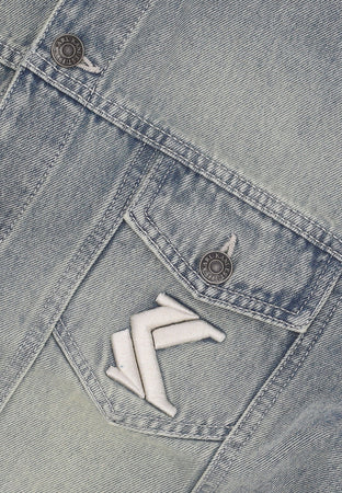 KARL KANI Giubbotto Jeans Uomo Og Os Padded Denim Jacket Blue Sand da uomo