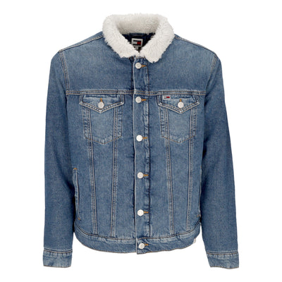 Tommy Hilfiger Giubbotto Jeans Uomo Regular Sherpa Flag Trucker Jacket Denim Medium da uomo