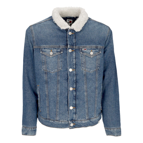 Tommy Hilfiger Giubbotto Jeans Uomo Regular Sherpa Flag Trucker Jacket Denim Medium da uomo