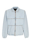 IUTER Giubbotto Jeans Uomo Rivets Harrington Denim Jacket Light Blue da uomo
