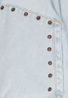 IUTER Giubbotto Jeans Uomo Rivets Harrington Denim Jacket Light Blue da uomo