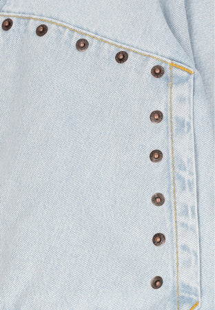 IUTER Giubbotto Jeans Uomo Rivets Harrington Denim Jacket Light Blue da uomo