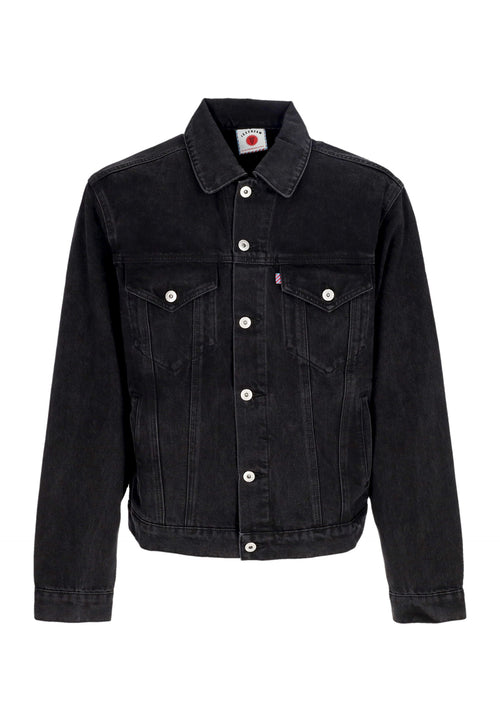 ICE CREAM Giubbotto Jeans Uomo Running Dog Denim Trucker Jacket Black Denim da uomo