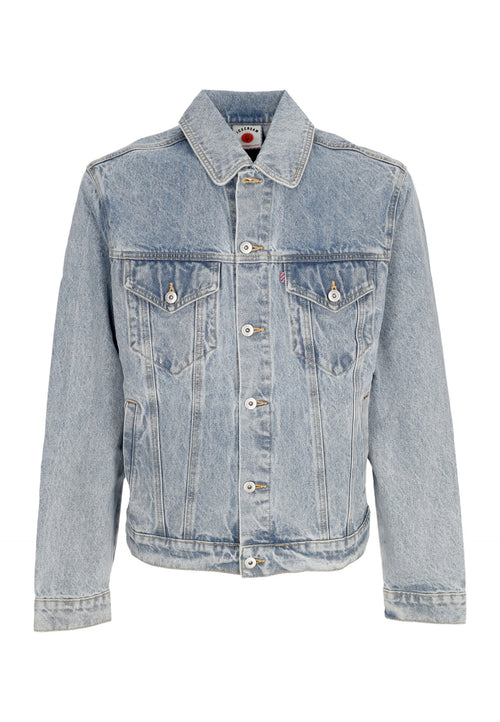 ICE CREAM Giubbotto Jeans Uomo Running Dog Denim Trucker Jacket Light Wash Blue da uomo