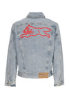 ICE CREAM Giubbotto Jeans Uomo Running Dog Denim Trucker Jacket Light Wash Blue da uomo
