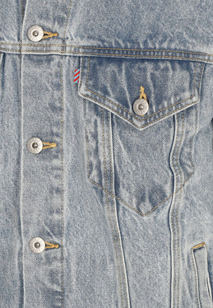 ICE CREAM Giubbotto Jeans Uomo Running Dog Denim Trucker Jacket Light Wash Blue da uomo