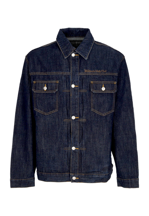 BILLIONAIRE BOYS CLUB Giubbotto Jeans Uomo Script Logo Denim Jacket Indigo da uomo