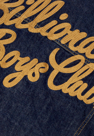 BILLIONAIRE BOYS CLUB Giubbotto Jeans Uomo Script Logo Denim Jacket Indigo da uomo