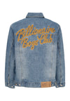 BILLIONAIRE BOYS CLUB Giubbotto Jeans Uomo Script Logo Denim Jacket Mid Wash Blue da uomo