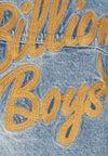 BILLIONAIRE BOYS CLUB Giubbotto Jeans Uomo Script Logo Denim Jacket Mid Wash Blue da uomo