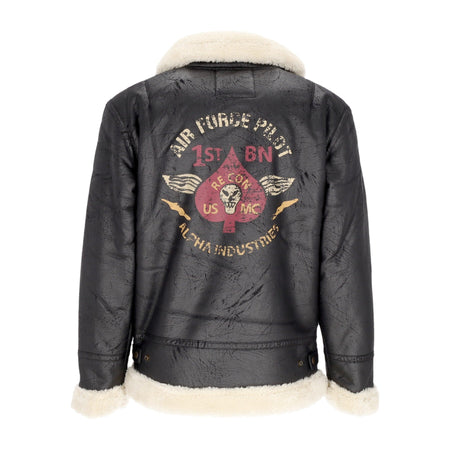ALPHA INDUSTRIES Giubbotto Uomo B3 Fl Custom Black da uomo