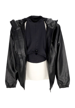 WASTED PARIS Giubbotto Uomo Kingdom Faux Leather Jacket Black da uomo