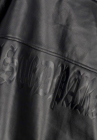 WASTED PARIS Giubbotto Uomo Kingdom Faux Leather Jacket Black da uomo
