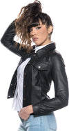 Giusy---Giacca-Donna-Nera-con-Bottoni-in-vera-pelle