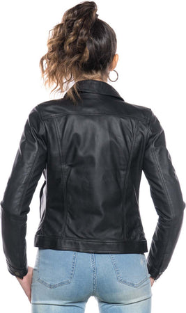 Giusy---Giacca-Donna-Nera-con-Bottoni-in-vera-pelle