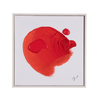 Quadro dipinto trilix rosso 30 x 30 su tela dipinta a mano e struttura in legno di abeteo