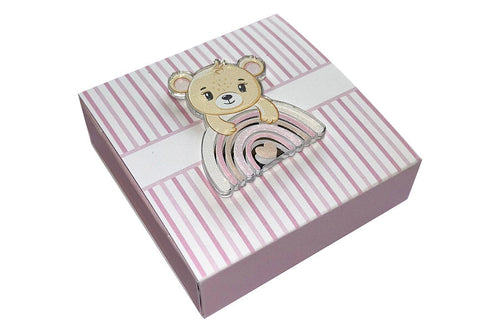 Scatolina Nascita Bimba a righe con Orsetta Harmony