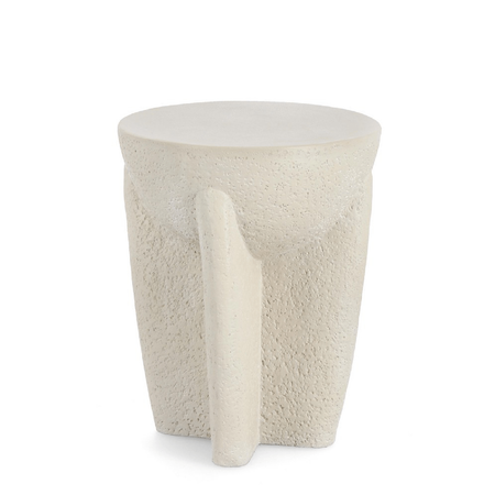 Tavolino caesar bianco, struttura in magnesia, finitura a base di nitrocellulosa  Ø 38 x 46 cm