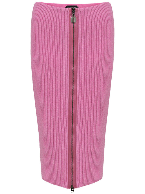 Tom Ford Gonna a Tubino con zip in Maglia Rosa da donna