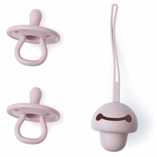 Set 2 ciucci e porta ciuccio in silicone Gloop!