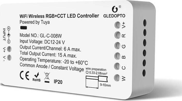 Gledopto RGB CCT striscia LED controller wifi GL-C-008 vocale/controllo WIFI DC 12-24 V Illuminazione/Strisce LED Zencoccostore - Formia, Commerciovirtuoso.it