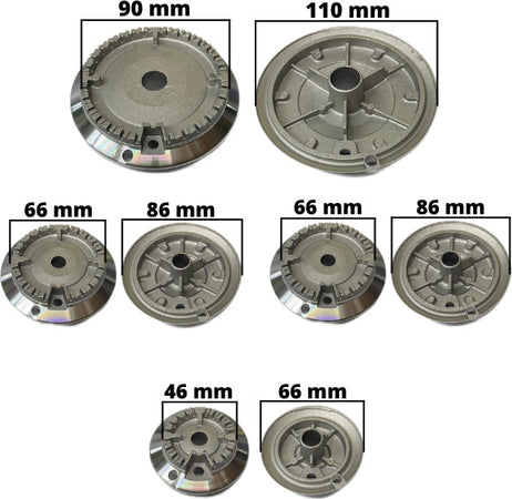 GLEM GAS BRUCIATORI PIATTELLI SPARTIFIAMMA PIANO COTTURA CUCINA 5 FUOCHI Casa e cucina/Utensili da cucina/Bruciatori da cucina Rossi Ricambi - Venetico Marina, Commerciovirtuoso.it