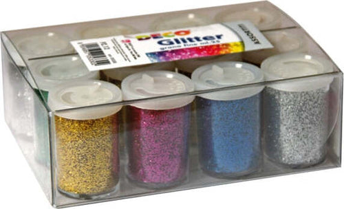 Glitter flacone grana fine - 25ml - colori assortiti - DECO - conf. 12 flaconi Casa e cucina/Hobby creativi/Materiali per hobby creativi/Glitter Eurocartuccia - Pavullo, Commerciovirtuoso.it