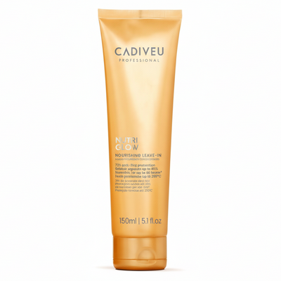 Cadiveu nutri glow nourishing leave-in cream 150 ml, morbidezza ed effetto seta per capelli grossi e ricci