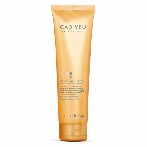 Cadiveu nutri glow nourishing leave-in cream 150 ml, morbidezza ed effetto seta per capelli grossi e ricci
