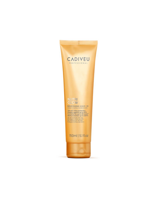 Cadiveu nutri glow nourishing leave-in cream 150 ml, morbidezza ed effetto seta per capelli grossi e ricci