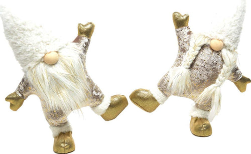 Gnomi in tessuto, colore bianco, set di 2 statuette, decorazione da 46 x 21 x h 70 cm Casa e cucina/Decorazioni per interni/Addobbi e decorazioni per ricorrenze/Decorazioni natalizie/Schiaccianoci MagiediNatale.it - Altamura, Commerciovirtuoso.it