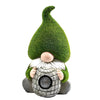 Gnomo da giardino con faretto in poliresina per esterno h 39 cm