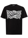 DSQUARED2 T-Shirt Over nera con stampa logo Dsquared2 da uomo