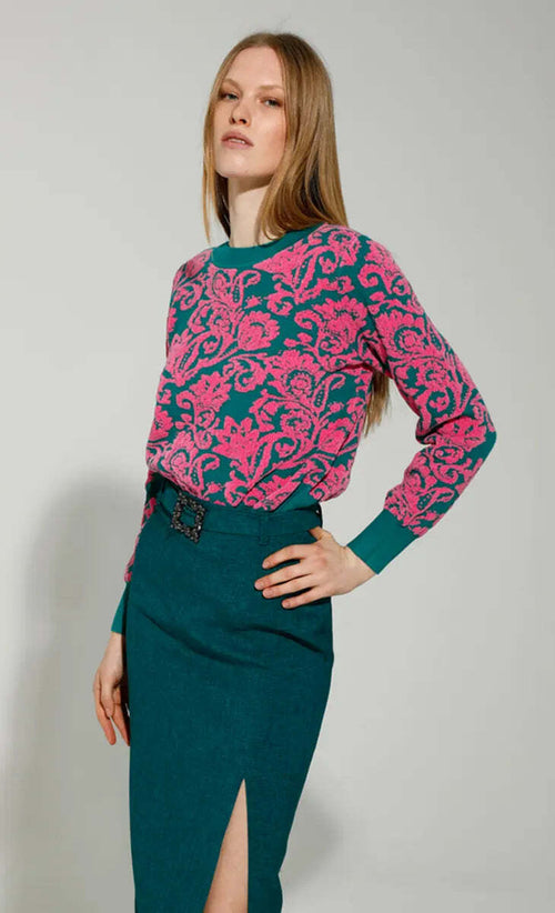 GOA-GOA-|-Maglia-jacquard-barocco-bicolor