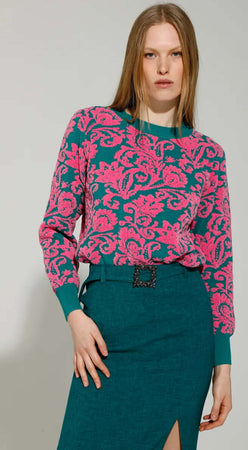 GOA-GOA-|-Maglia-jacquard-barocco-bicolor