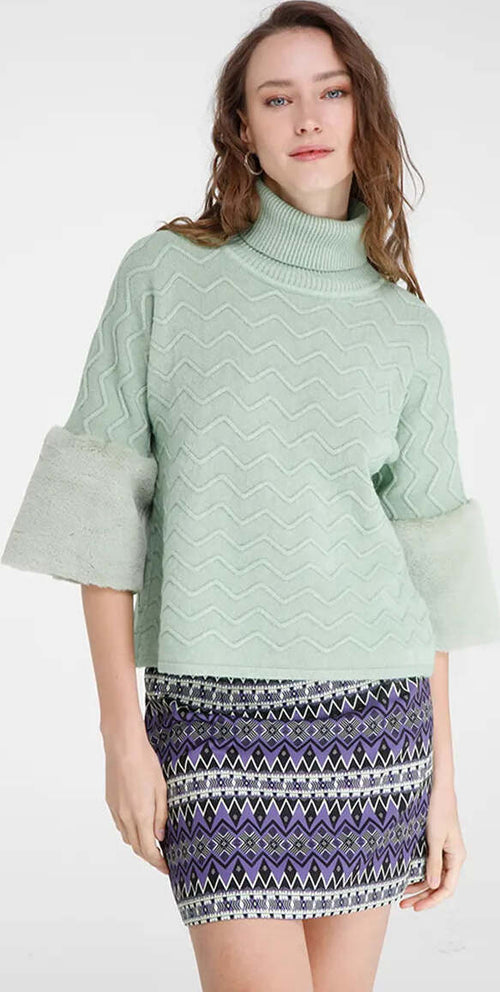 GOA-GOA-|-Maglione-collo-alto-texture-geometrica