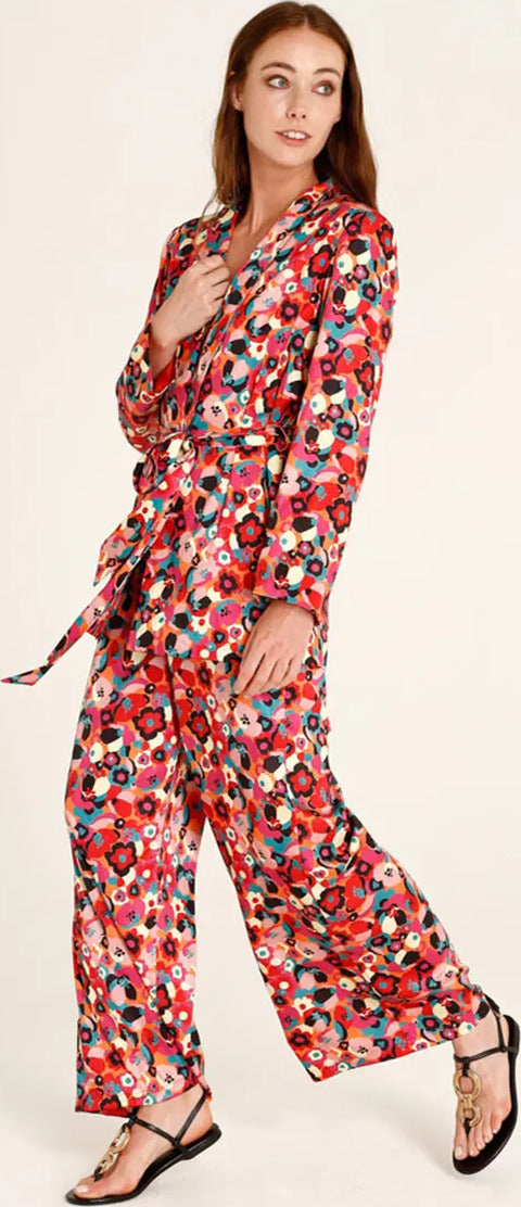 GOA GOA | Pantalone lungo satinato fantasia Moda/Donna/Abbigliamento/Pantaloni You Store - Messina, Commerciovirtuoso.it
