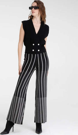 GOA-GOA-|-Pantaloni-in-maglia-jaquard-motivo-geometrico
