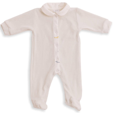 Tutina in cotone con piedini e colletto Gloop!